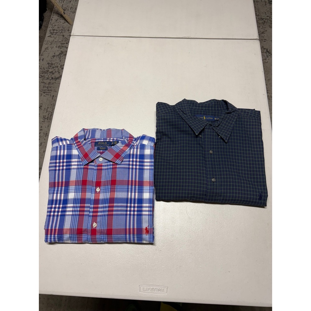 POLO RALPH LAUREN 100% COTTON STRETCH MENS BUTTON DOWN DRESS SHIRTS SIZE 3XLT